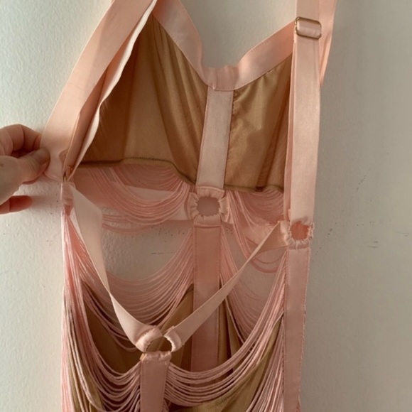 House of CB Blush Pink Fringe Overlay dress - Picture 9 of 9